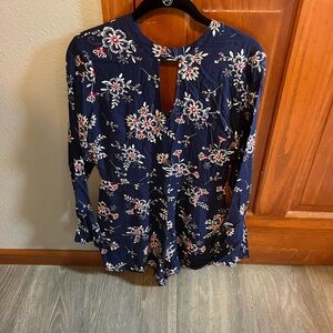 Floral Navy Women's Romper